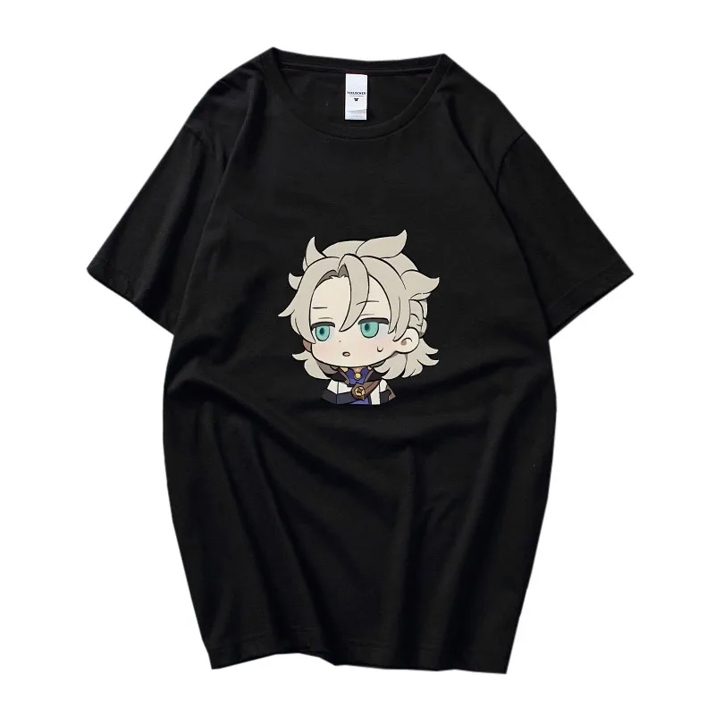 

Genshin Impact Retro Style O-neck Untamed Tops Camiseta Merch Cute Printing Tshirt 100% Cotton High Quality for Girl Anime Tee