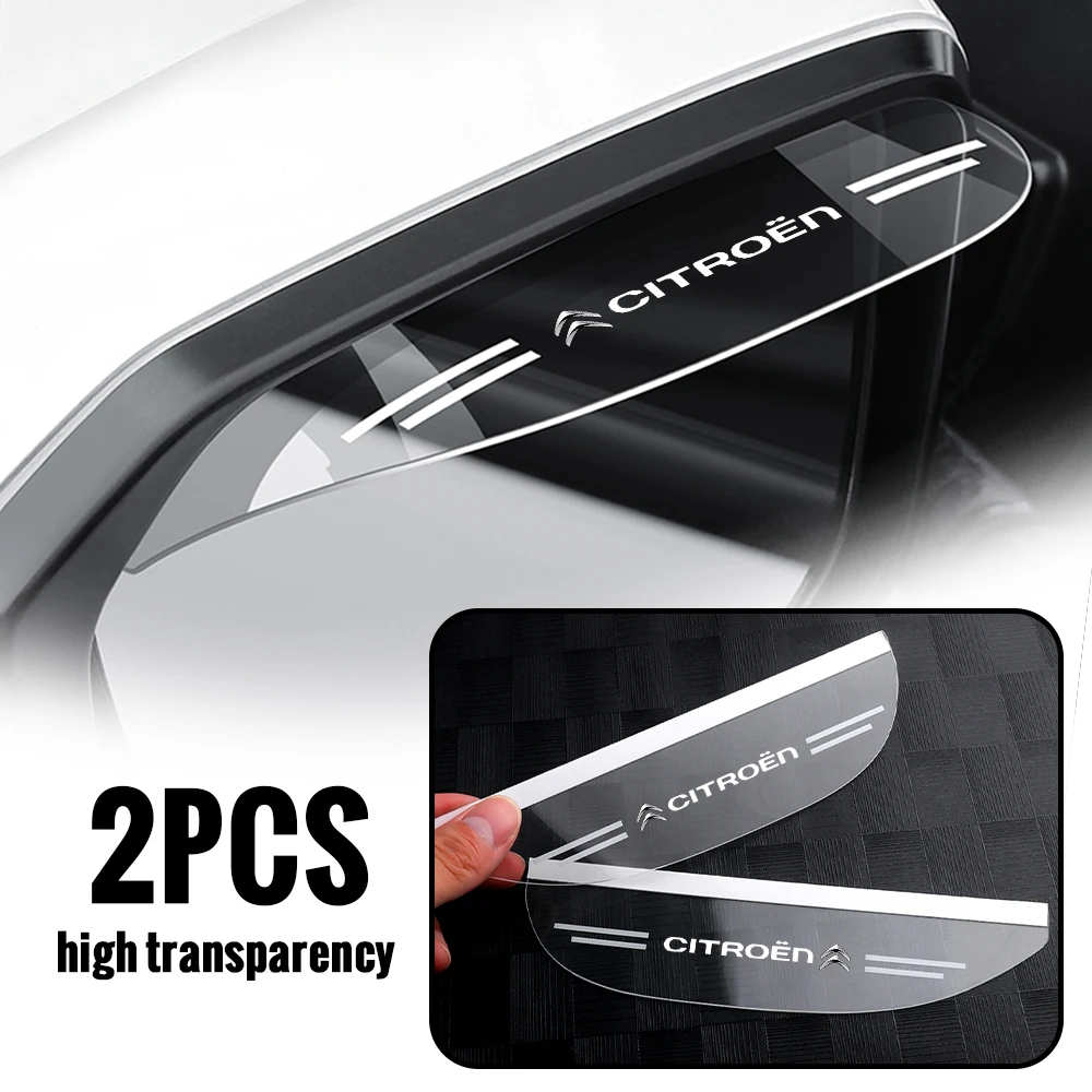 

Car Rear View Mirror Rain Eyebrow Visor RainProof Sticker Accessories For Citroen C4 Grand Picasso C3 C5 C1 Berlingo C2 C-Elysee