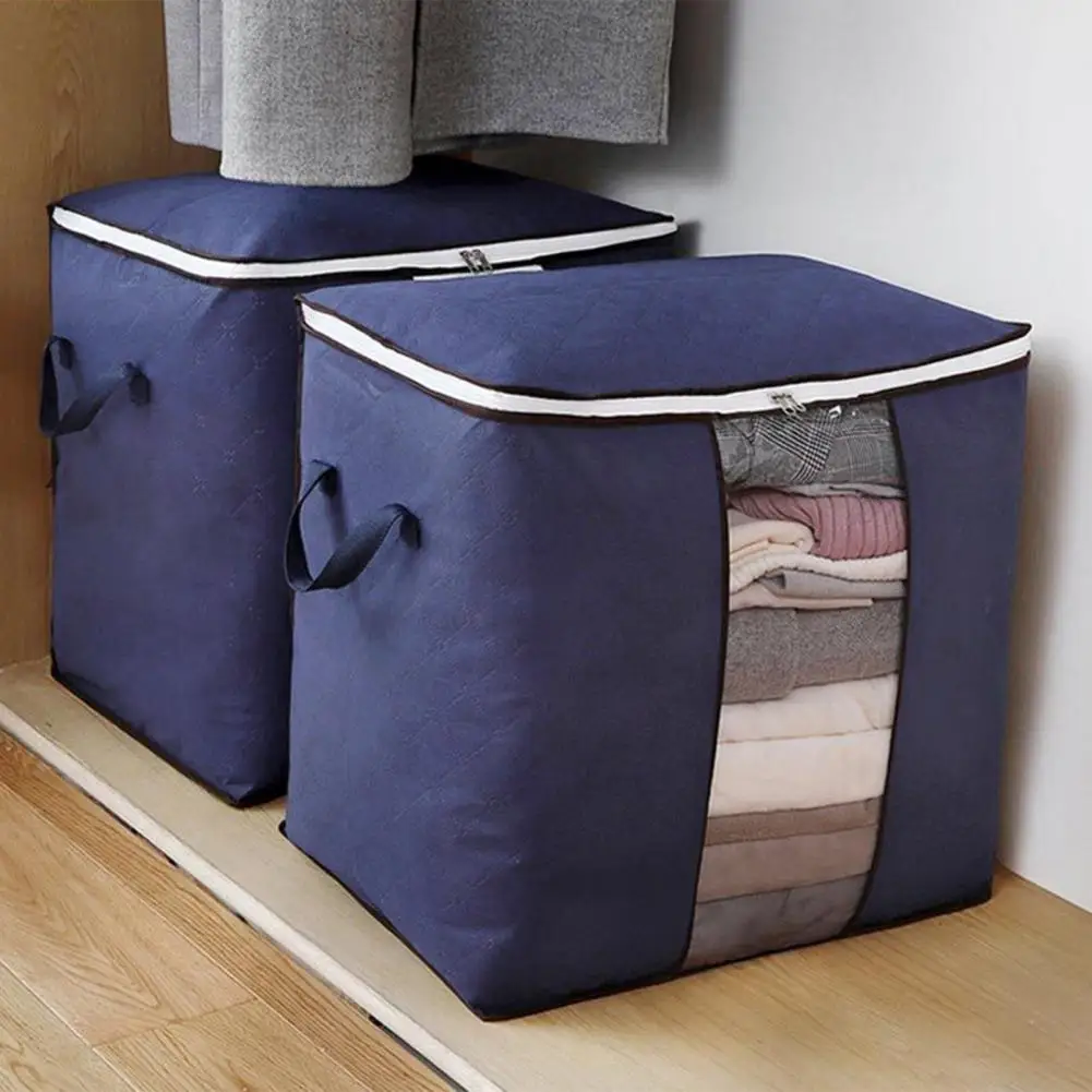 

Large Capacity 2 Sizes Visible Window Quilt Storage Bag Closet Organizer