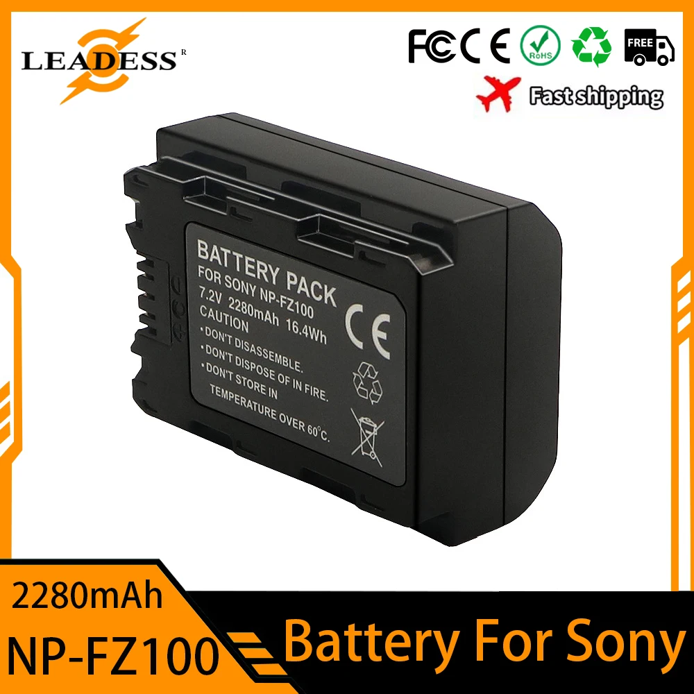 2280 мАч NPFZ100 NP-FZ100 NP FZ100 Аккумулятор для Sony 7R Mark III A7III A7SIII A7R A7RIV 2 A9 A6600 камеры