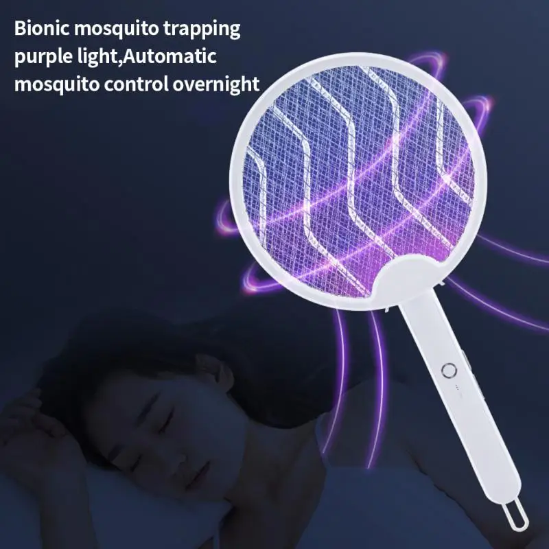

3500V Electric Flie Swatter Fly Insect Bug Zapper Bat USB Recharge UV Trap Racket Anti Insect Fly Household Bug Zapper Killer