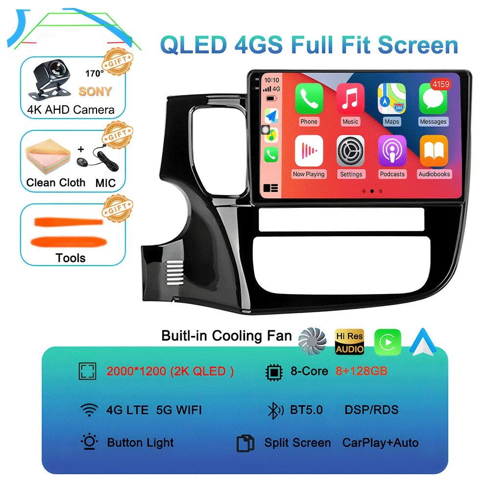 

Видеоплеер Android15, автомобильное радио Carplay для Mitsubishi Outlander 3 GF0W GG0W 2012-2018, мультимедийное стерео головное устройство 2din