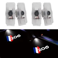 2pieces car door led welcome light for peugeot 206 shadow lamp logo laser projector ghost light accessories