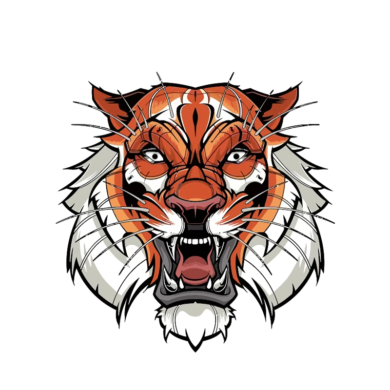 

Ferocious Tiger Head Color Car Sticker PVC Fashion Body Window Cover Scratches Accessory Auto Decal Motorcycle Laptop Decoration