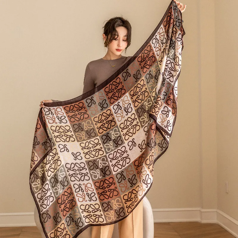 

Luxury Brand Square Scarf Fashion Beach Women Head Silk Wrap Spring Summer Shawl Ladies Foulard Bandanna Muffler paréos hijab