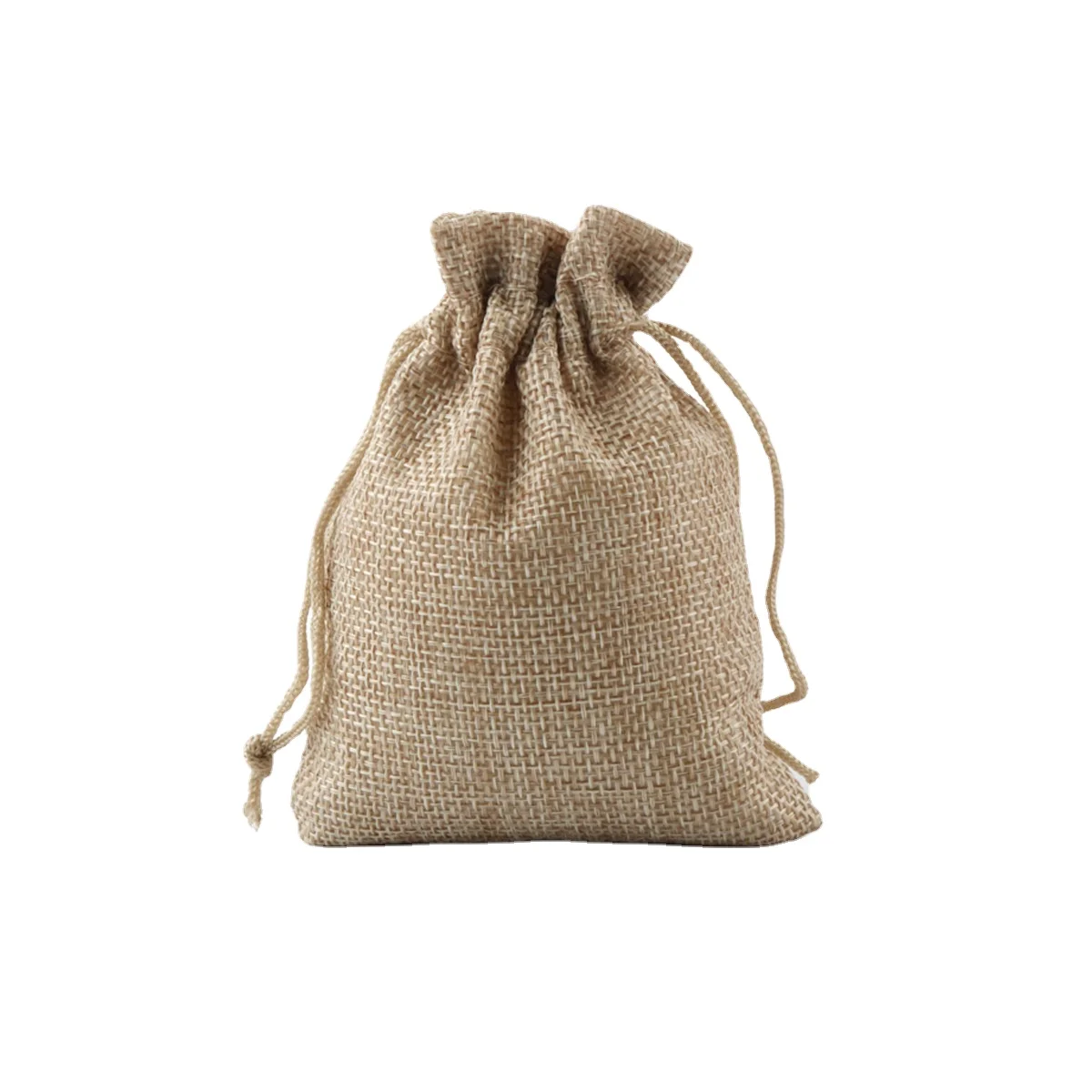 

50Pcs/lot Drawstring Natural Burlap Bag Jute Gift Bags 7x9cm Jewelry Packaging Wedding Bags with Candy Bag Reusable Gift Pouches