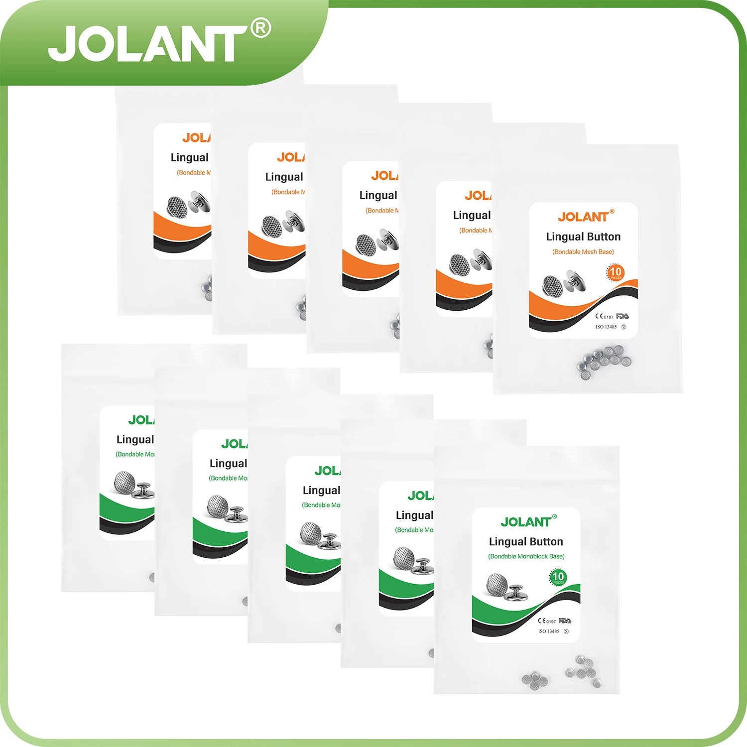 10 упаковок JOLANT стоматологическая ортодонтическая лингвальная пуговица сетчатая