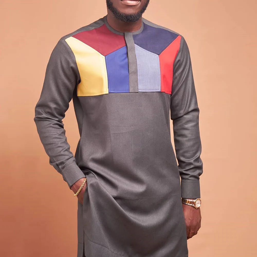 Muslim Fashion Middle Men Trousers Casual Top Shirt 2-piece Set Jubba Thobes Kaftan for Men Arabic Qamis Homme Roupas Masculinas