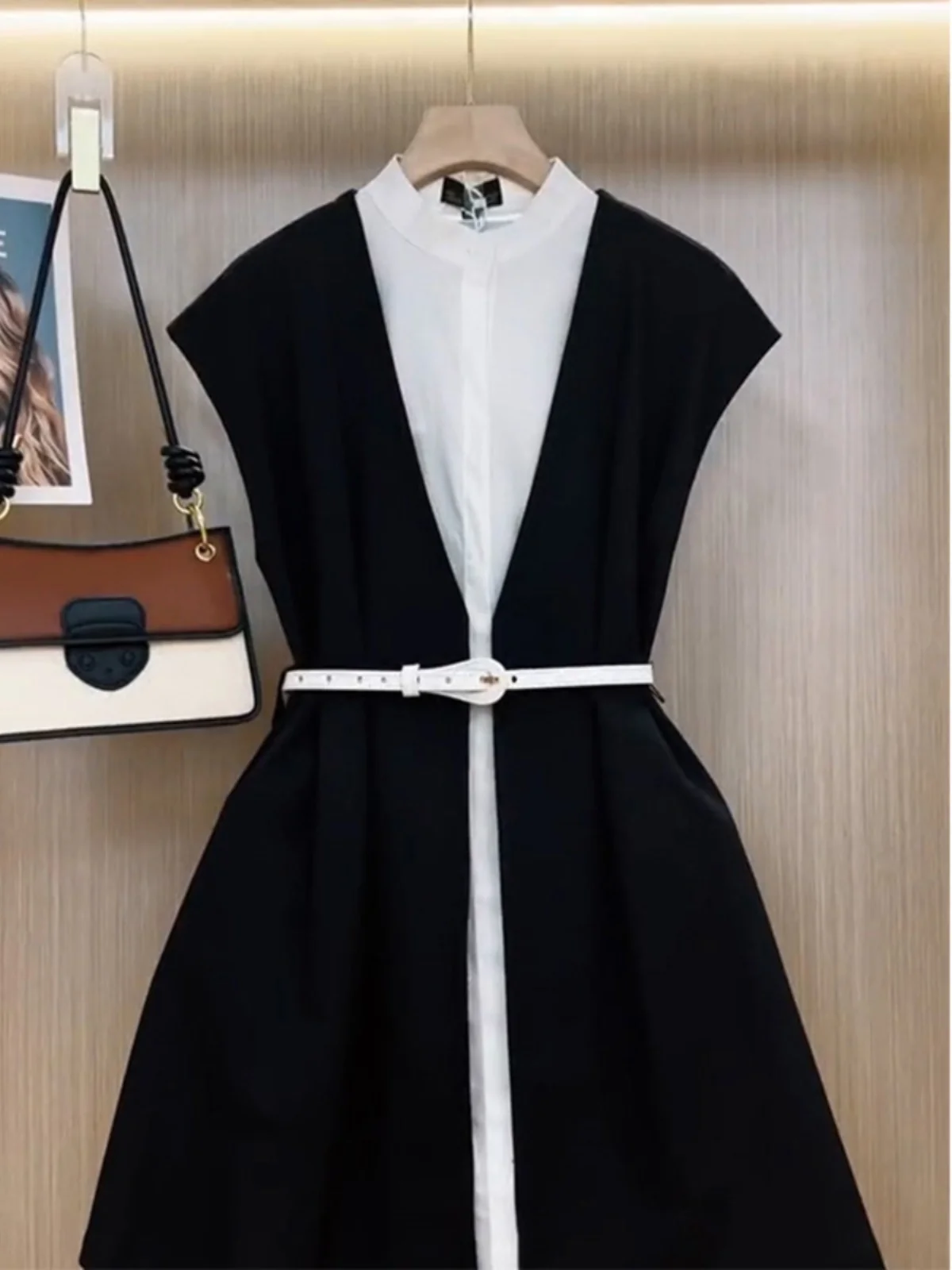 Pulling Sister Style Small Black Dress French Style Goddess Style High Grade Dress Formal Occasion Black Sleeveless Dress Summer