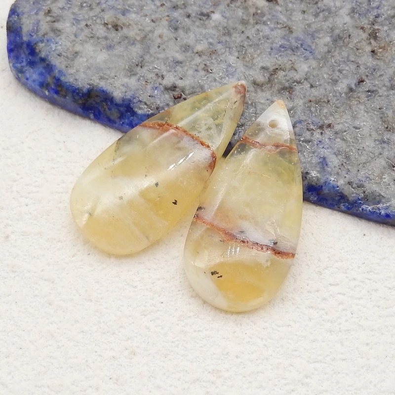 Полудрагоценные ювелирные изделия натуральный камень желтый опал модные