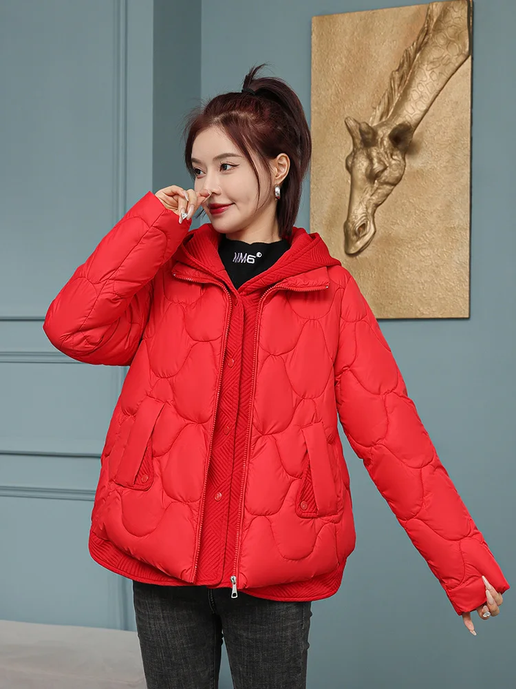 MEILLY DOLPHIN New Winter Women Short Parkas Jackets Casual Thick Warm Hooded Spliced Coat Winter Outwear Jacket Parkas Female