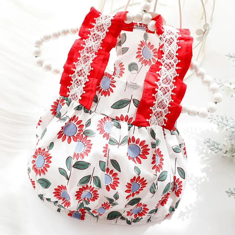 

Пуловер с принтом подсолнухов, летняя одежда с двумя ногами для собак, домашняя одежда