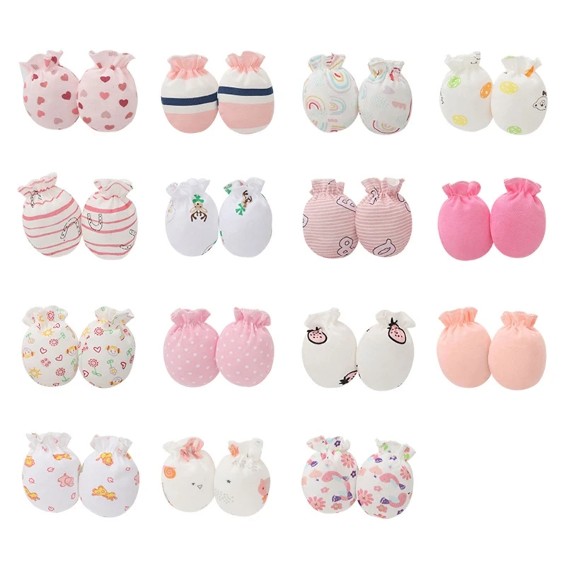 

15 Pairs Baby Anti Scratching Soft Cotton Gloves Newborn Protection Face Handguard No Scratch Mittens Infants Supplies Dropship
