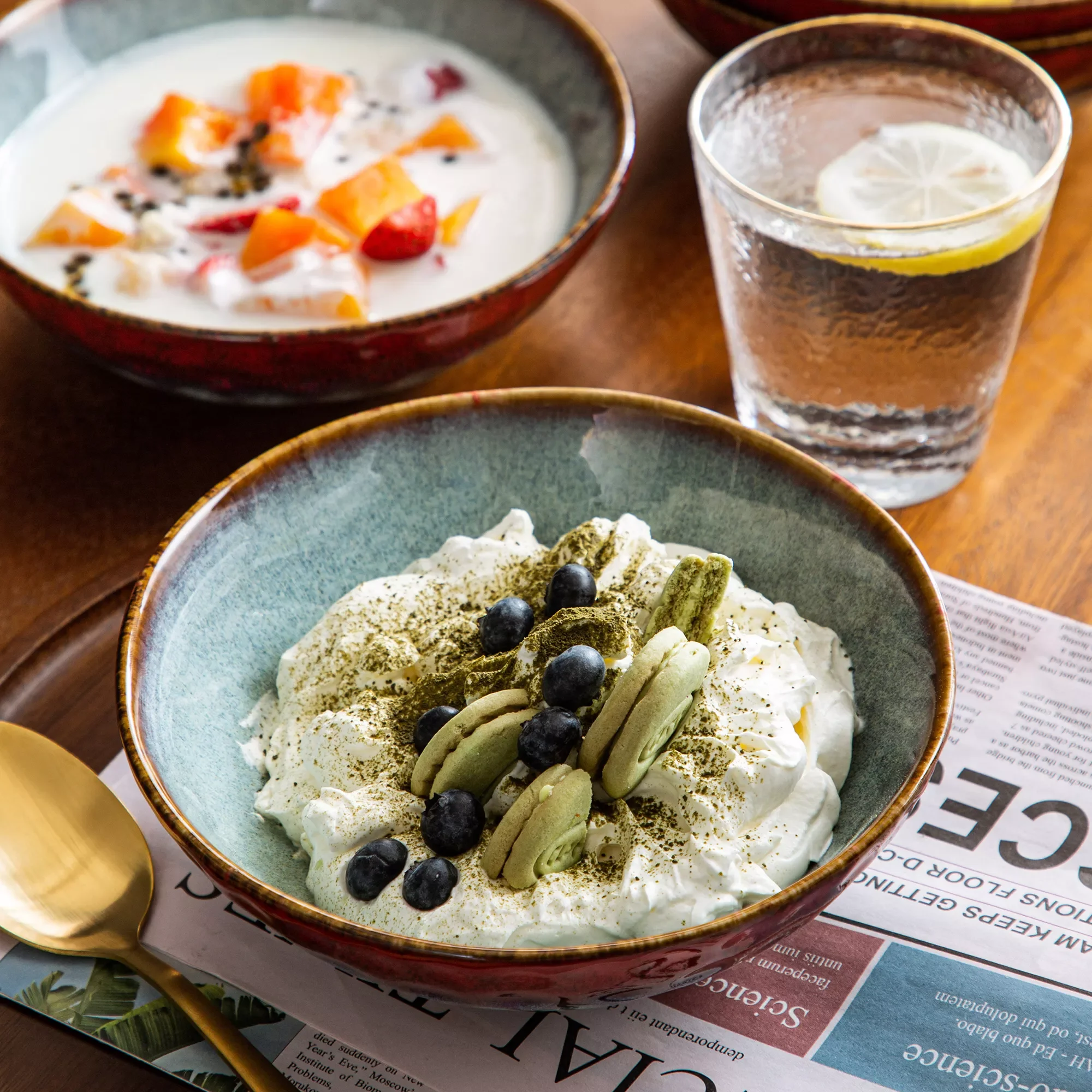 

Starry Red 4/8/12-Piece 550ML Large Cereal Bowls Vintage Look Ceramic Kiln Change Glaze Soup/Fruit/Noodle/Ramen Bowl