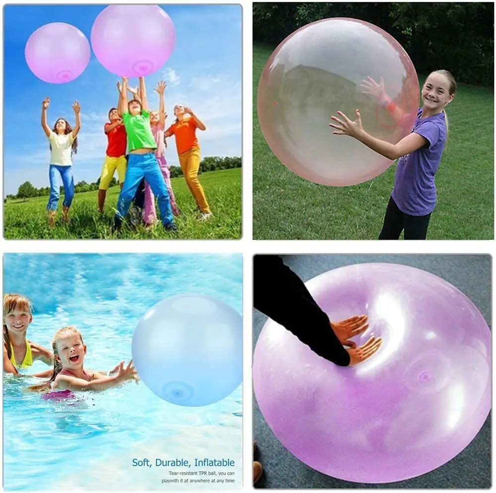 

30Cm/40Cm Kids Bubble Ball Balloon Blowing Transparent Bubble Inflatable Ball Games Toys Baby Shower Water Filled Bubble Ball