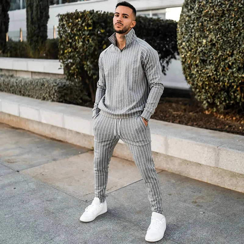 Pria Pakaian Olahraga Binaraga Pria Setelan Kaus Baju Olahraga Kebugaran Kasual Aktif Ritsleting Pakaian Luar Pakaian Latihan