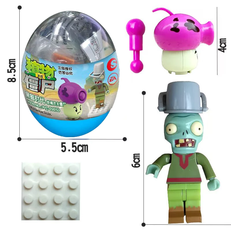 Plants vs. Zombies Theme Building Blocks Unisex ABS Plastic Puzzle Toys Mały rozmiar Nieregularny kształt dla dzieci w wieku 3+