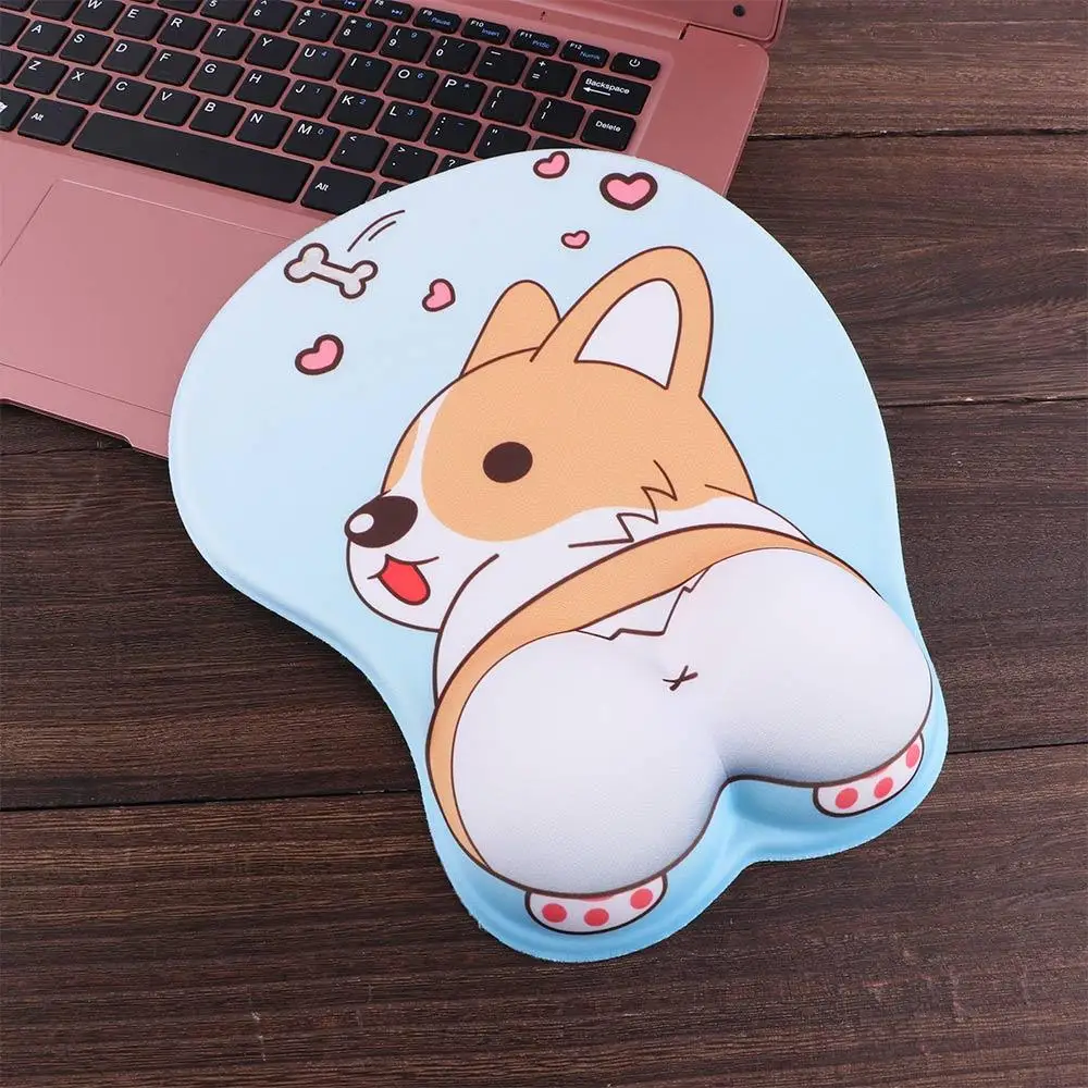 

Office Computer Dog Cute Non Slip Gaming Silica Gel Corgi Mouse Pad Wrist Support Mouse Mat Wrist Rest
