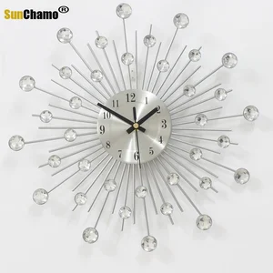 Металлические настенные часы, модные современные украшения, серебряные часы с Стразы, дизайнерские Роскошные художественные часы для гостиной, подарок на новоселье