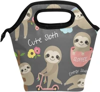girls sloth lunch box school kids lunch bag for teens snacks insulated cooler tote ice pack freezable