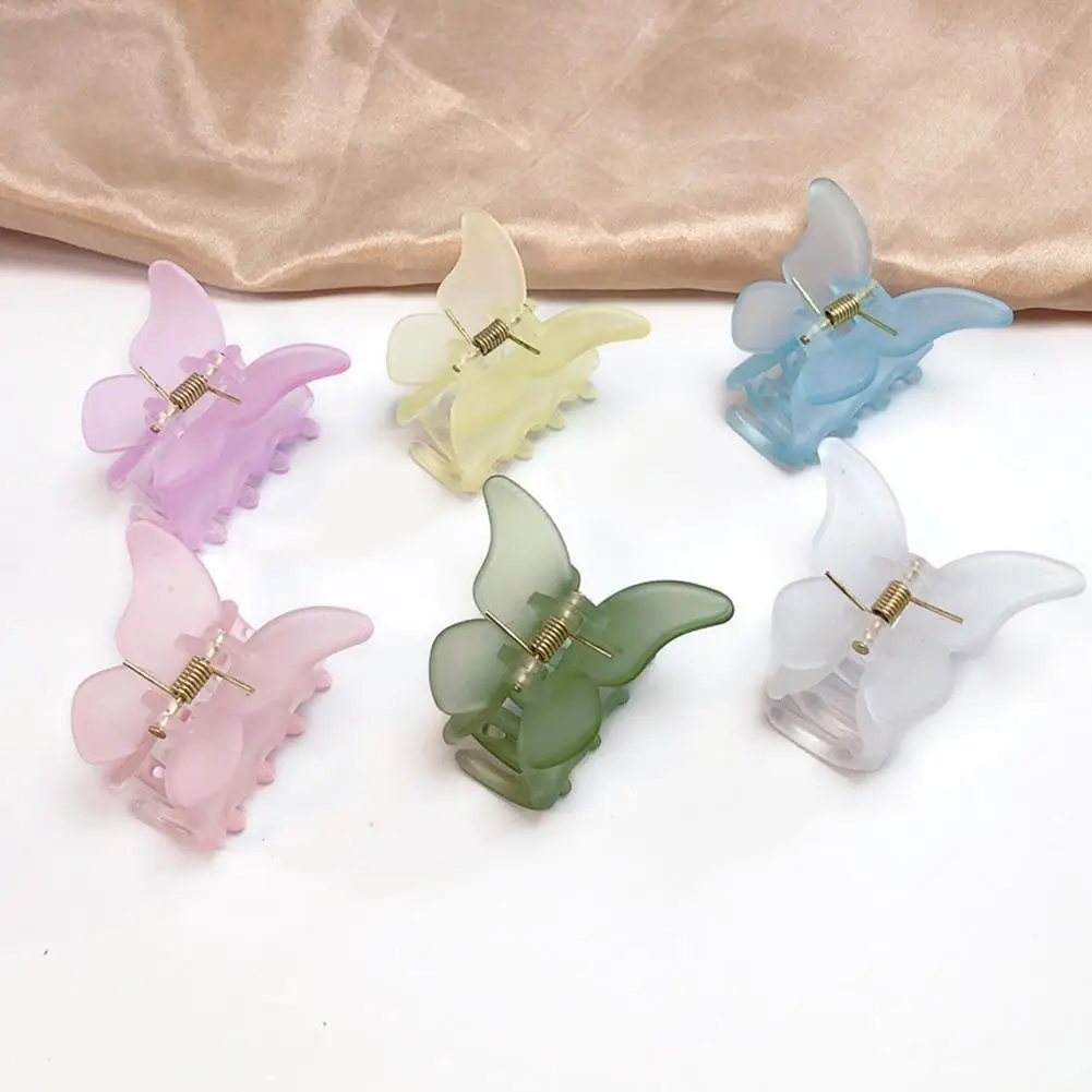 

Женская заколка для волос, летняя матовая Заколка-краб с 3d-изображением бабочки, модный аксессуар для волос, 2022