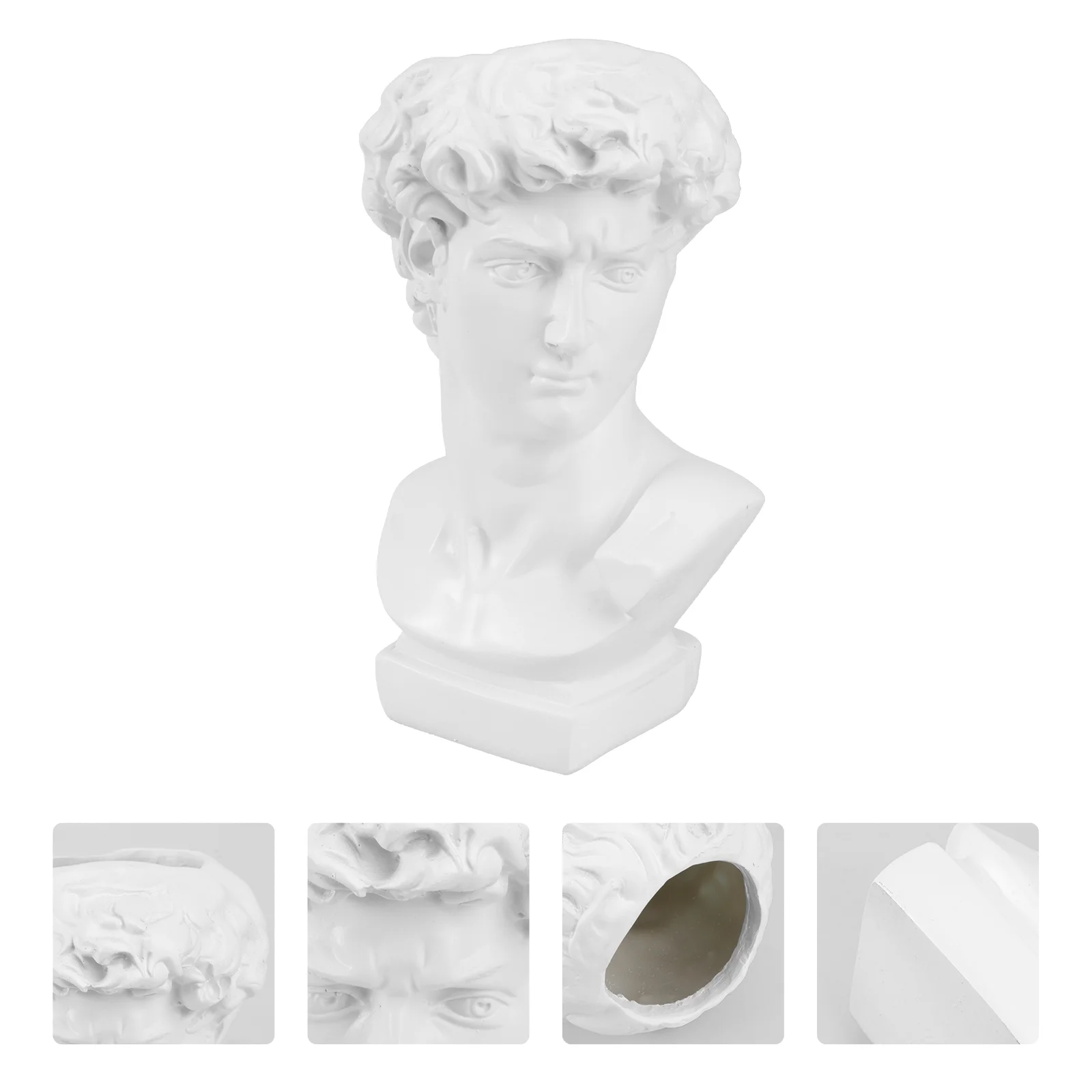 

Greek Statue David Planter Vase Head Pot Sculpture Bust Goddess Resin Succulent Face Holder Flower Roman Penmakeup Brush