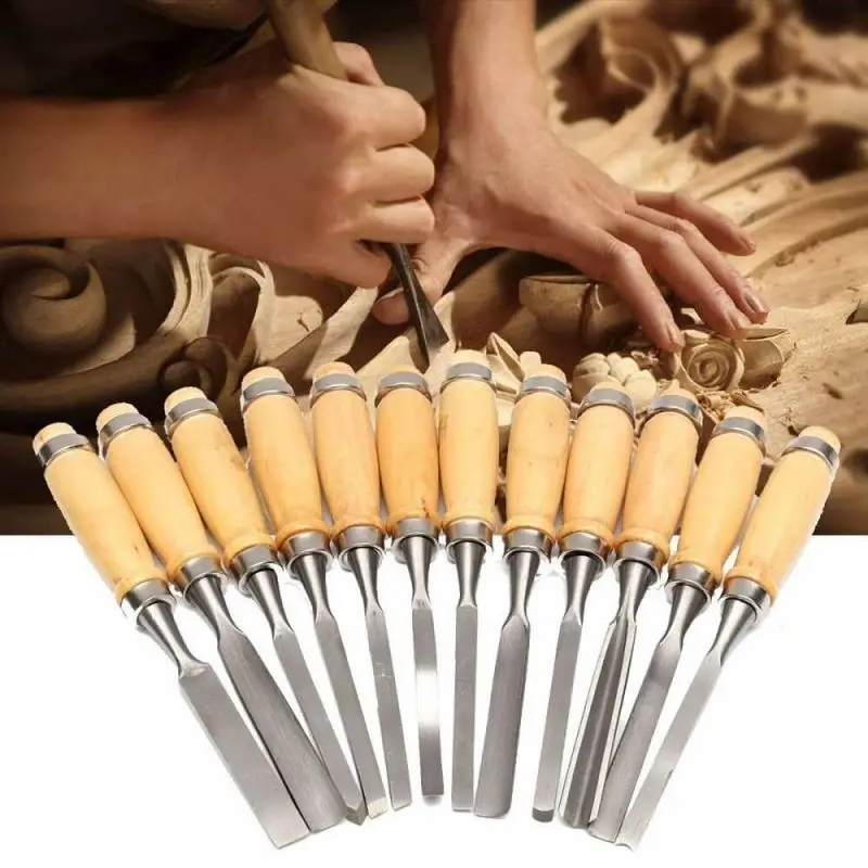 

12Pcs Wood Carving Hand Chisel Tool Set Woodworking Professional Gouges Consruction An Carpentry Tools Carpenter Tools Woodcarve