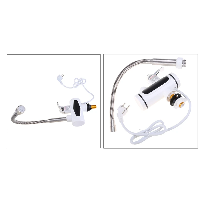 

Электрический водонагреватель для душа W8KC, мгновенный безрезервуарный кран для горячей воды, кухонный смеситель с быстрым нагревом для раковины с светодиодный вым светодиодным дисплеем