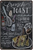 food vintage tin sign french toast retro metel sign wall decor wall sign for kitchen bakery cafe restaurant