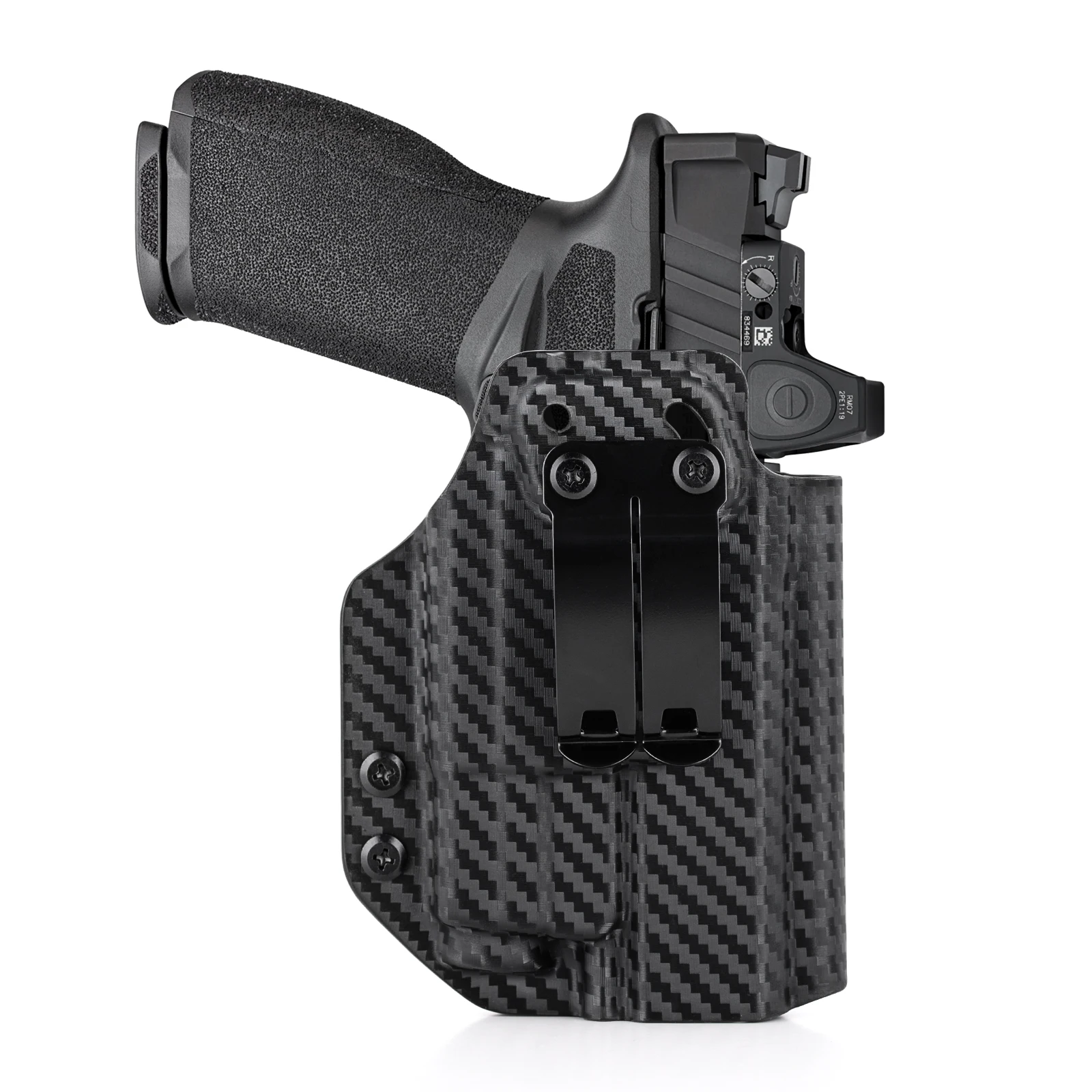 Фото Кобура IWB Kydex для Springfield Echelon 4.5F 4.0C с тактическим фонариком Olight Baldr S/Mini для скрытого ношения внутри пояса №3