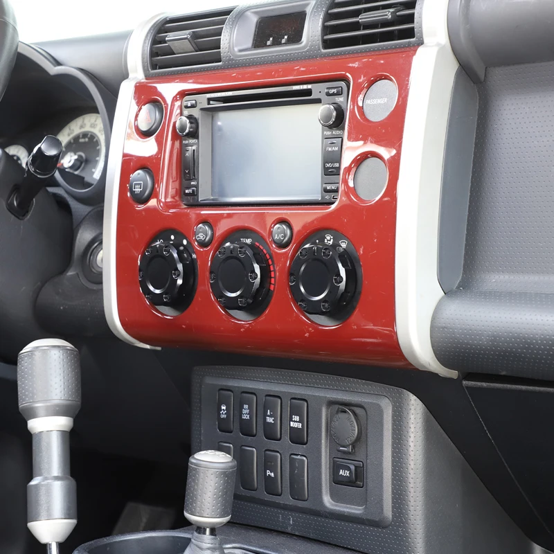Фото Для Toyota FJ Cruiser 2007-2021 алюминиевый сплав, центральная консоль автомобиля, ручка кондиционера, декоративная крышка, аксессуары для интерьера №5