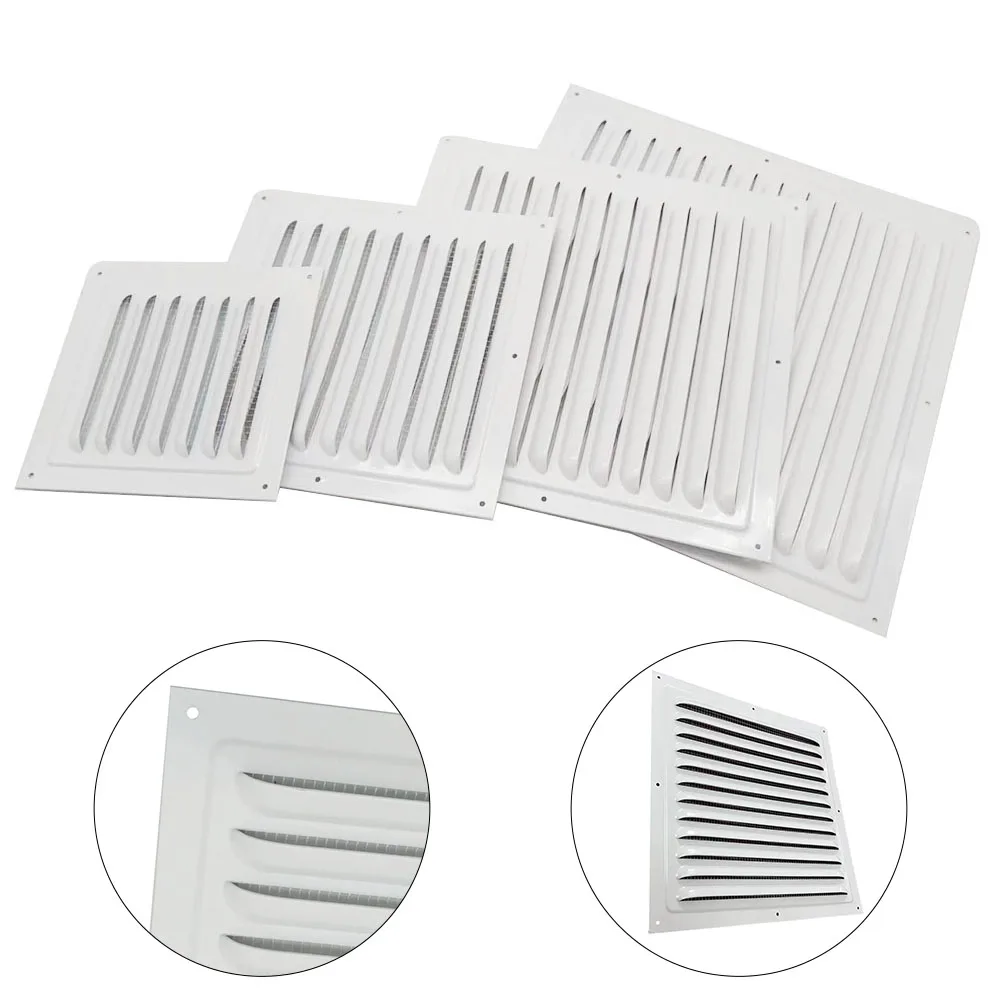 

Air Vent Grille Ventilation Cover Metal window Square Vent Insect Screen Cover Aluminum Alloy Heating Cooling Vents Plate