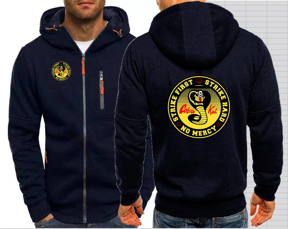 Куртка мужская с капюшоном на молнии 3D эффектом