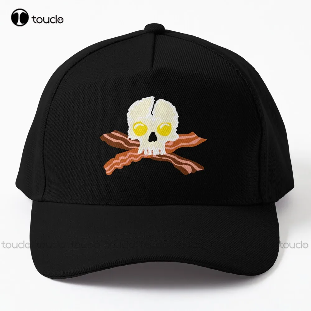 

Bacon Crossbones Eggs Skull Baseball Cap Running Hats For Women Gd Hip Hop Custom Gift Outdoor Cotton Caps Funny Colorful Sports