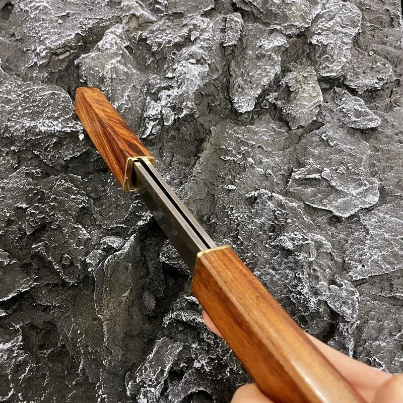 Sun Moon Double Blade House together M390 Wooden Handle small Straight knife Outdoor Knife Hunting emergency rescue fruit