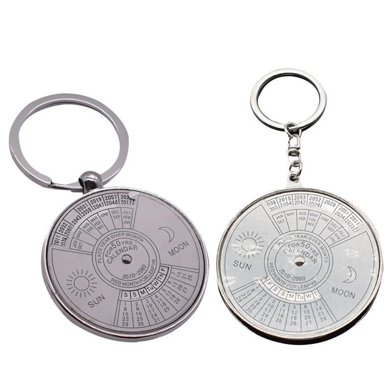

Новинка 2021, креативный брелок для ключей с вечным календарем, женский серебряный брелок для ключей, ручные инструменты для использования на...