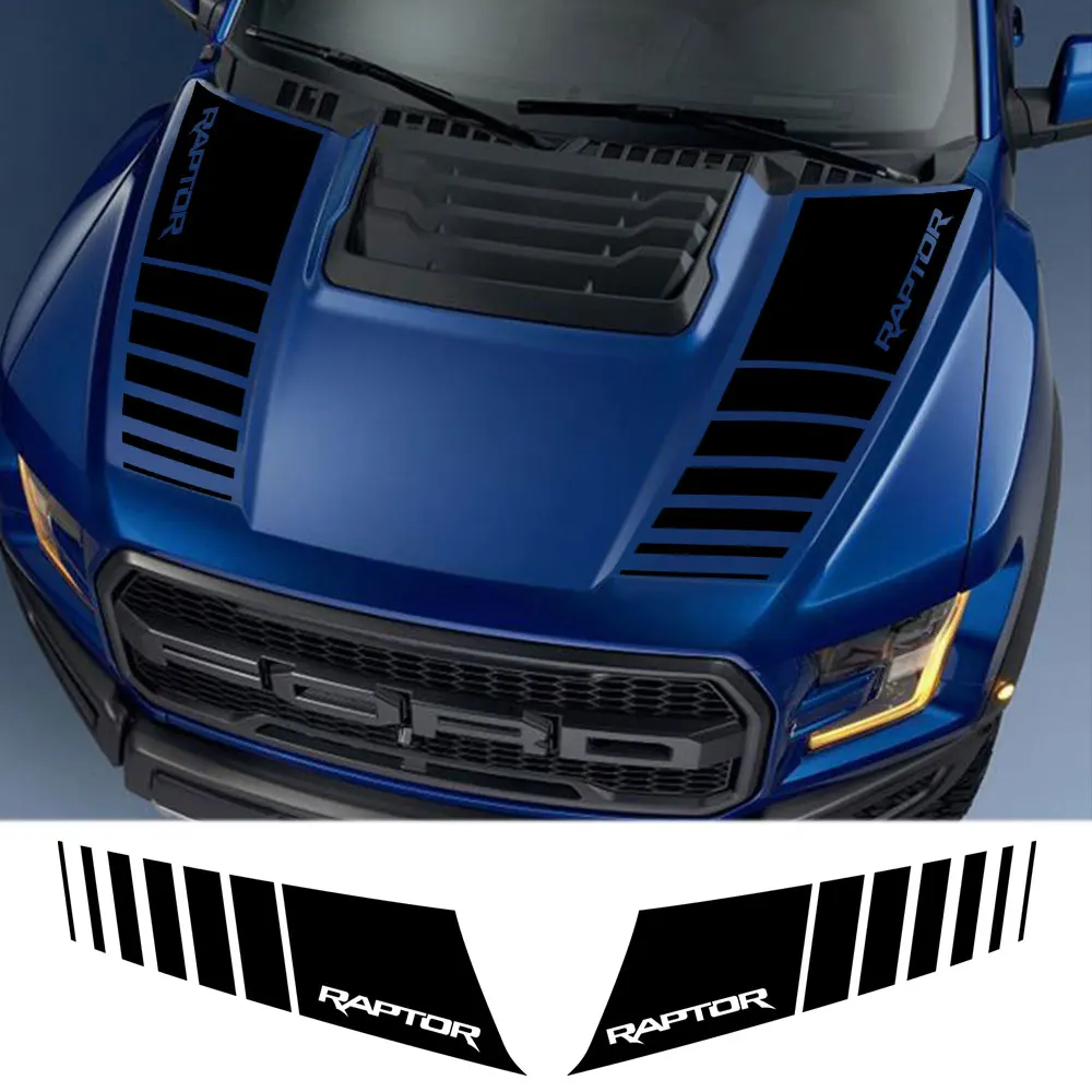 Декали капота автомобиля (2 шт) для Ford Ranger Raptor F150 F-150 2.7 V6 2015-2020. Виниловые пленки для автоаксессуаров.