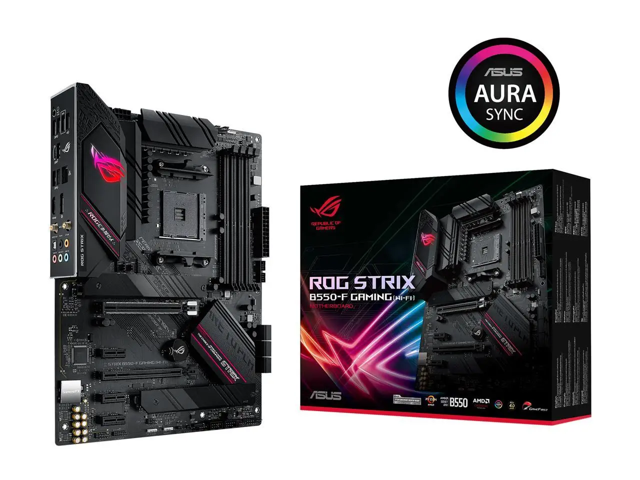 

ASUS ROG Strix B550-F Gaming (WiFi 6) AMD AM4 (3rd Gen Ryzen) ATX Gaming Motherboard (PCIe 4.0, 2.5Gb LAN, BIOS FlashBack, HDMI