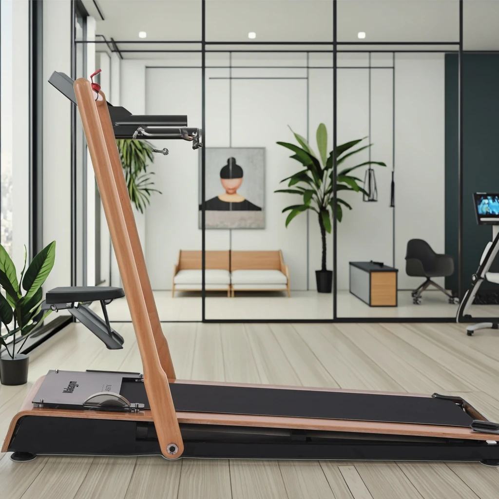 Фото Беговая дорожка Wakagym Silent Cardio Electric, складная, для дома, с LED-дисплеем, из дерева. №1