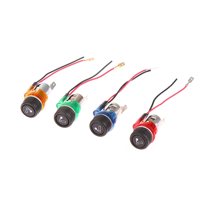 

12V Car Cigarette Lighter Power Socket Universal Auto Motorcycle Cigarette Lighter Assembly With Lights Wire