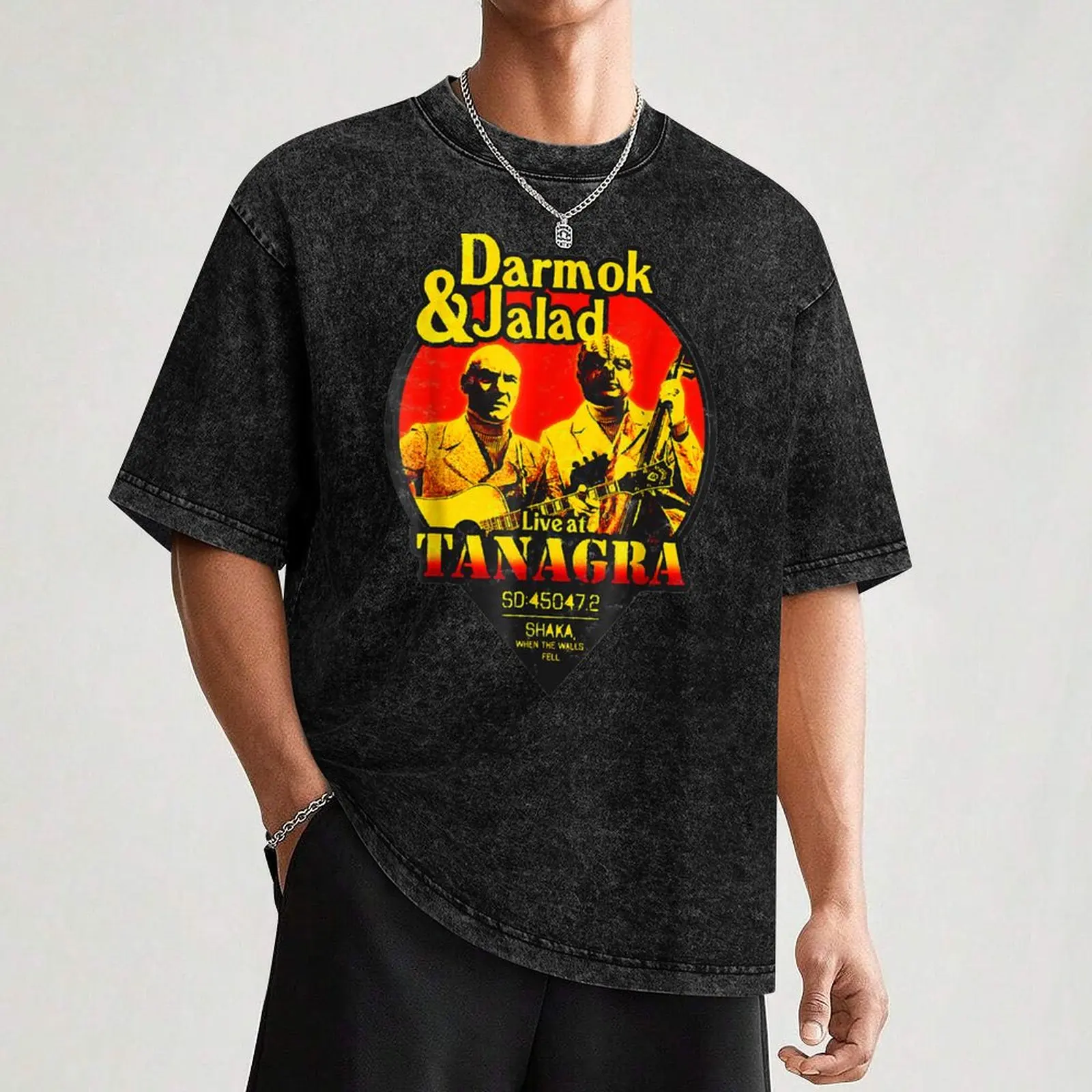 Фото Футболка Darmok funny and Jalad At Tanagra, базовая, для повседневной носки, с короткими рукавами №3