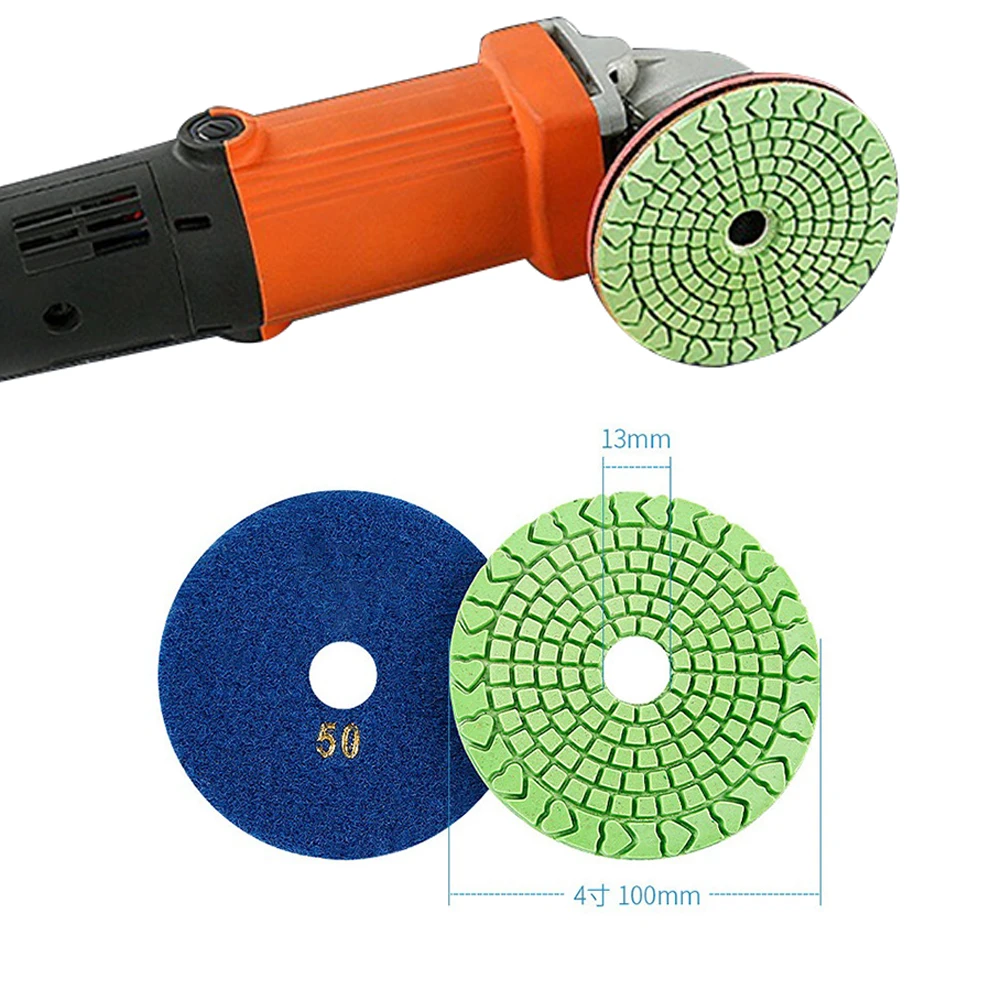 

1PC Diamond Polishing Pad 4 Inch 100mm Wet Buff Disc Abrasive For Granite Marble Concrete Buffing Grinding Wheel