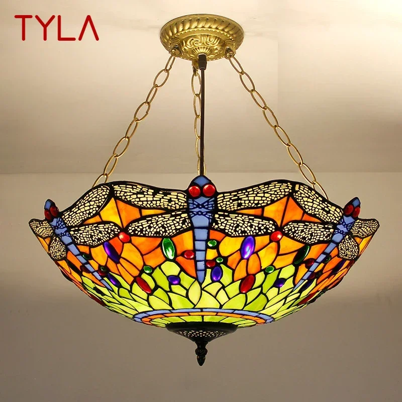 Подвесной светильник TYLA Тиффани светодиодный ретро-крестительный для гостиной