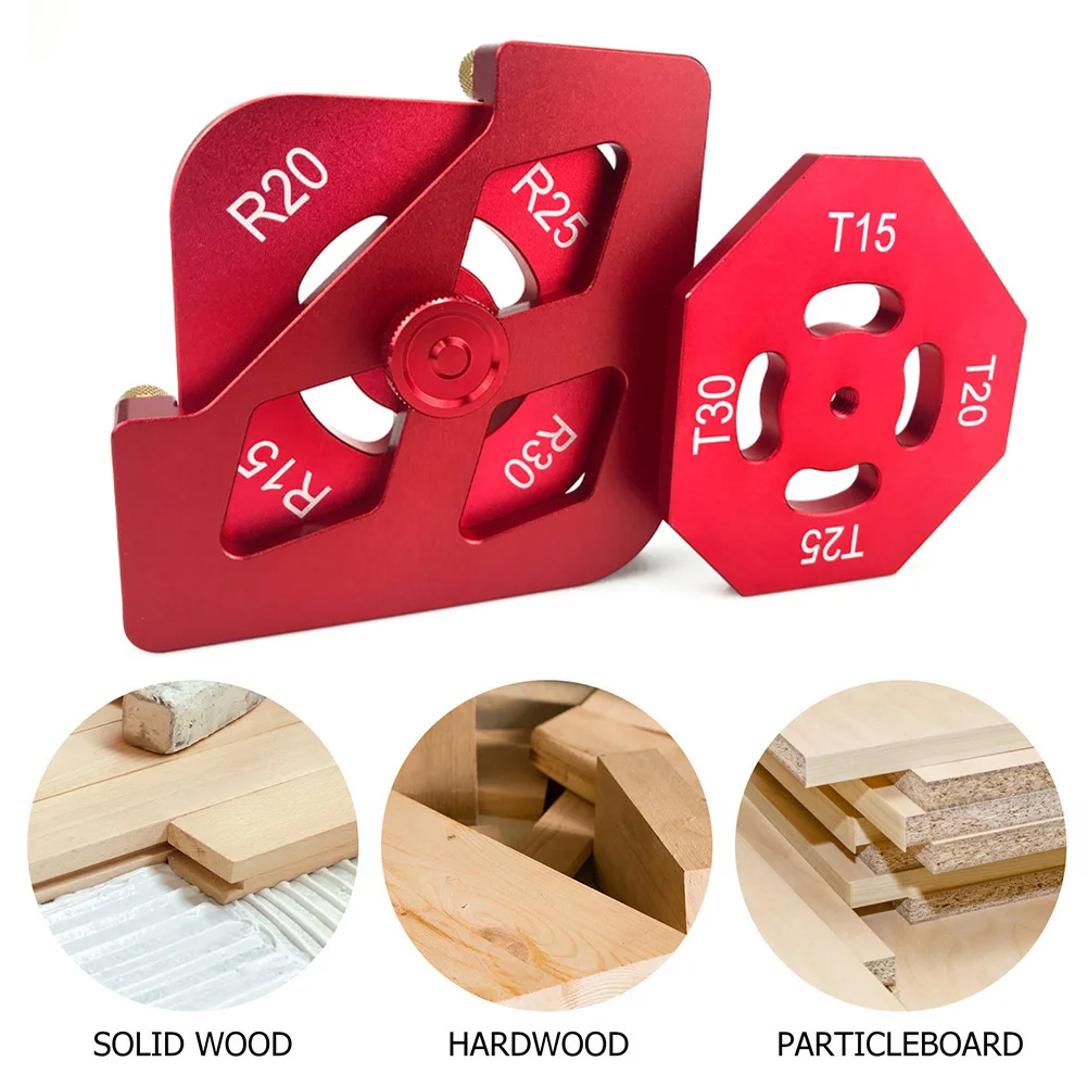 

Woodworking 8 in 1 Arc T Corner Radius Quick Jig Corner Gauge Router Trimming Fillet Angle Locator Template Kits