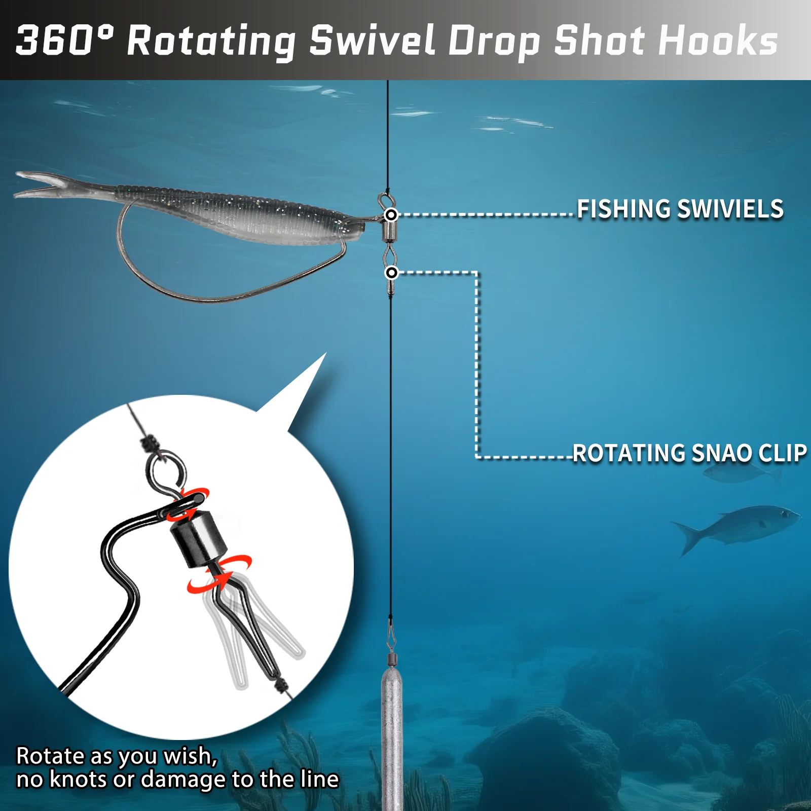 Фото FishTrip EWG Червячный крючок с поворотной защелкой Офсетный крючок Поворотный широкий зазор для приманки для окуня Крючок для приманки Texas Carolina Rig Saltwater №4