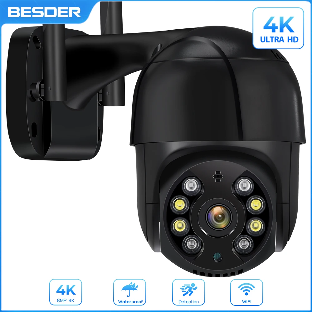 BESDER 4K 8MP 5MP Ultra HD PTZ Wi-Fi IP-камера AI Обнаружение человека 1080P UHD Аудио Автоматическое