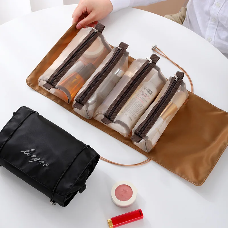 

Four-in-One Cosmetic Bag Portable Travel Waterproof Wash Buggy Bag Internet Celebrity Same Ins Style Makeup Storage Bag