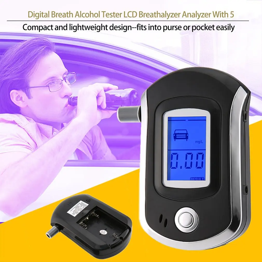 2019 Professional Alcohol Breath Tester Breathalyzer Analyzer Detector Test Keychain Breathalizer Breathalyser DeviceLCD Screen |