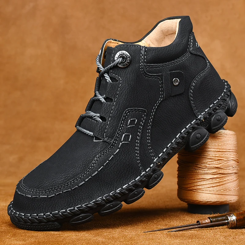 Мужские кожаные ботинки в римском стиле мягкие классические мотоботы модная