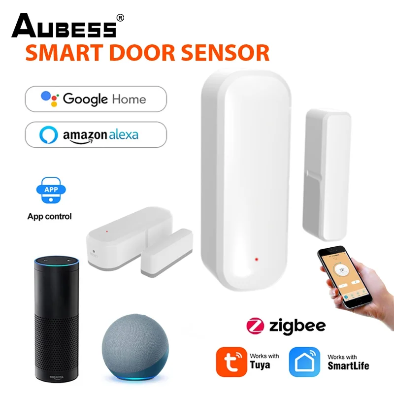 

Датчик окон и дверей Tuya Zigbee, беспроводной мини-детектор подключения, работает с Alexa Google Home